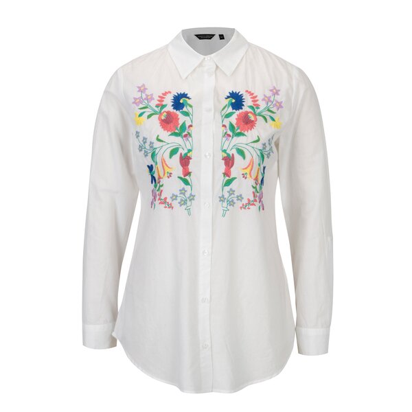 Camasa alba cu broderie florala Dorothy Perkins