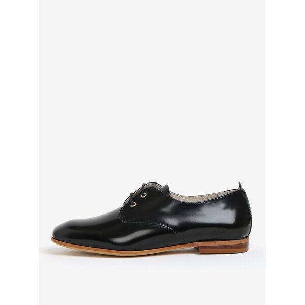 Pantofi negri din piele cu aspect lucios OJJU