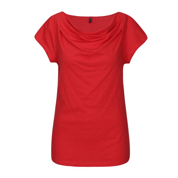 Tricou rosu cu decolteu drapat Tranquillo Hedera
