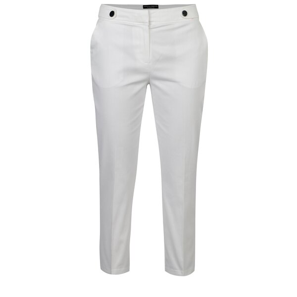 Pantaloni 3/4 albi cu nasturi decorativi Dorothy Perkins