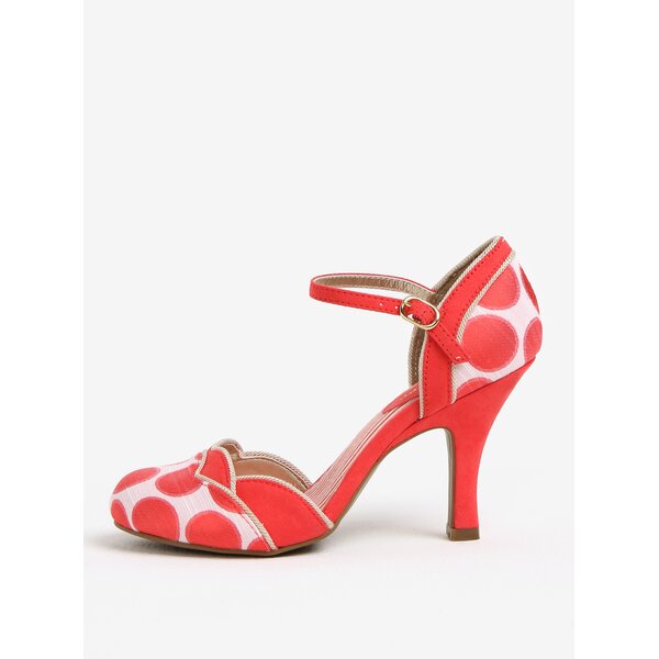 Pantofi decupati rosu & alb prafuit cu toc - Ruby Shoo Phoebe