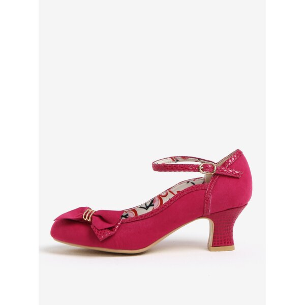 Pantofi roz decupati cu toc mediu si bareta - Ruby Shoo Cordelia
