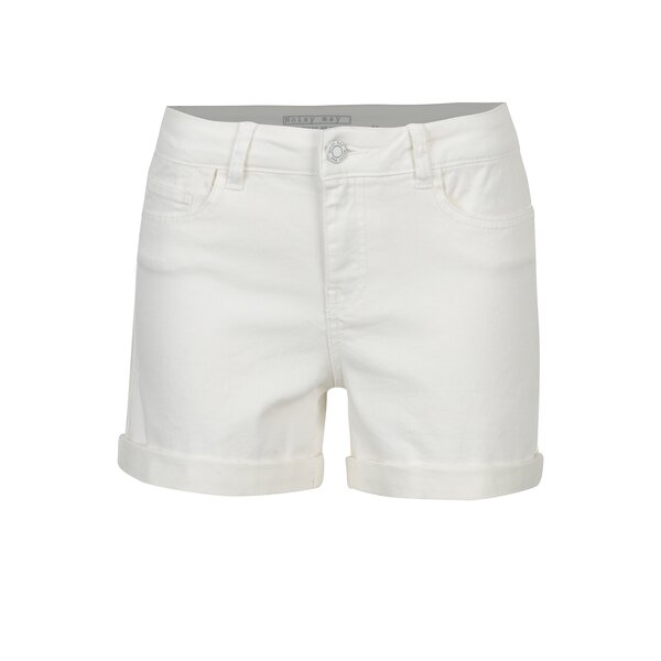 Pantaloni scurti albi din denim Noisy May Be Lucy