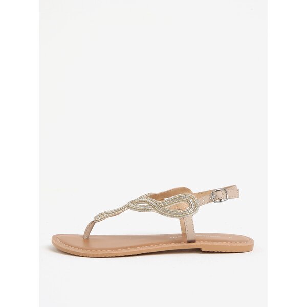 Sandale aurii cu detalii decorative si piele Dorothy Perkins
