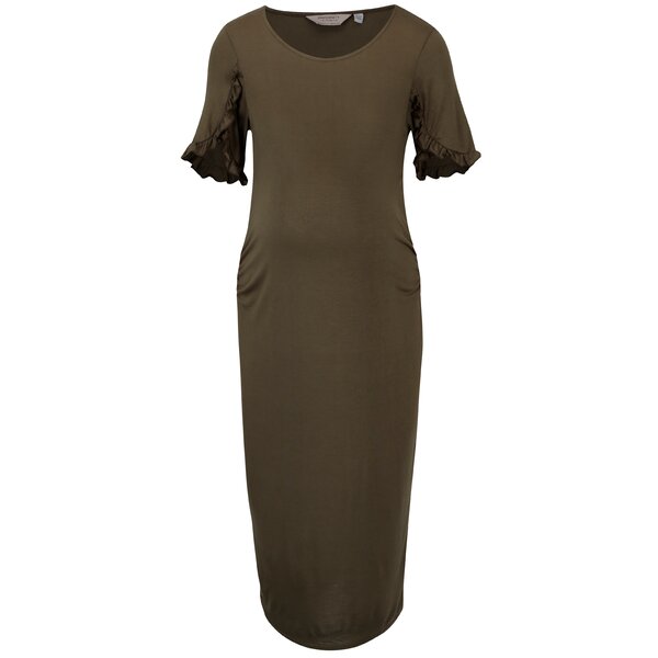 Rochie kaki cu maneci cu volane pentru femei insarcinate - Dorothy Perkins Maternity