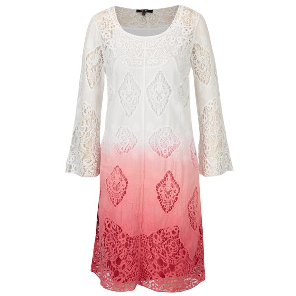 Rochie alb & roz cu aspect 2 in 1 - YEST