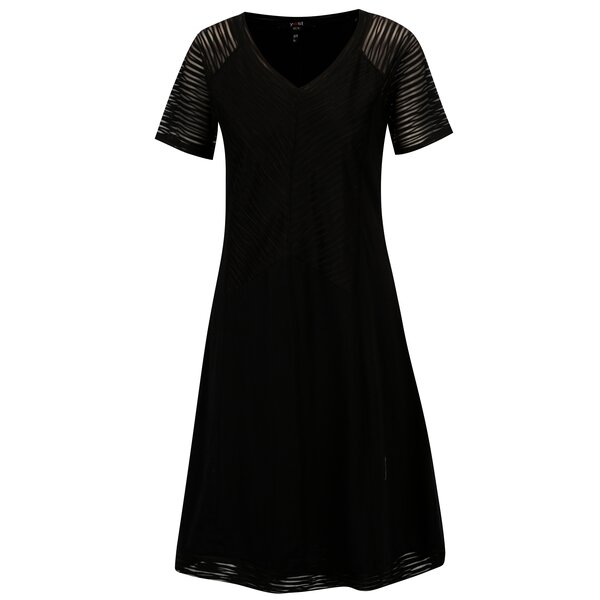 Rochie neagra cu insertii translucide si anchior - YEST