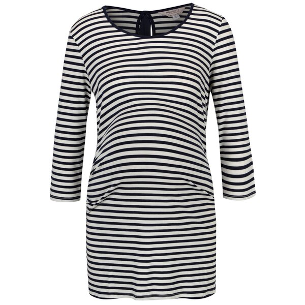 Bluza cu dungi bleumarin & crem si funde pentru femei insarcinate - Dorothy Perkins Maternity