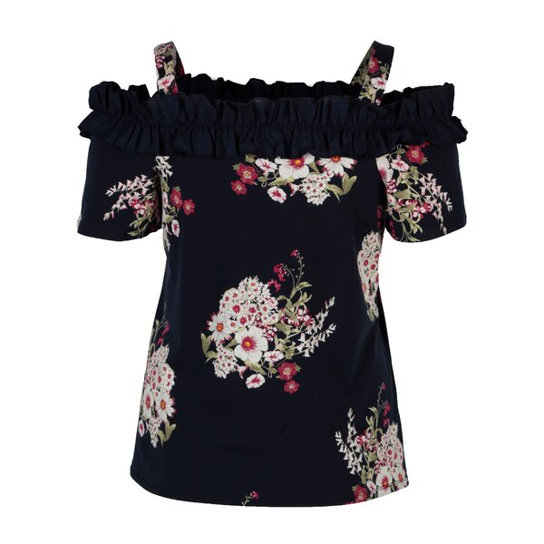 Bluza bleumarin cu print floral Dorothy Perkins Curve