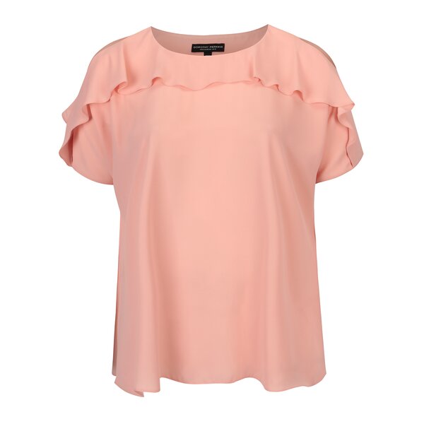 Bluza roz pal cu volane si decupaje Dorothy Perkins Curve