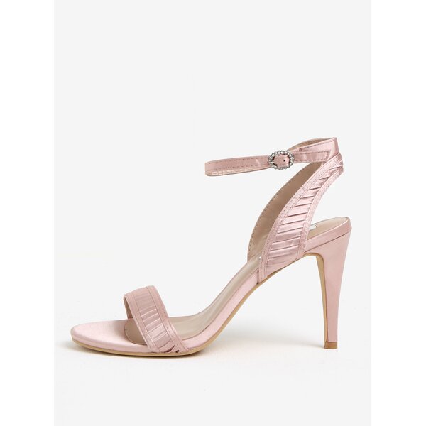 Sandale roz pal satinat cu pliseuri si toc inalt - Dorothy Perkins