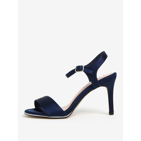 Sandale satinate bleumarin cu toc inalt - Dorothy Perkins
