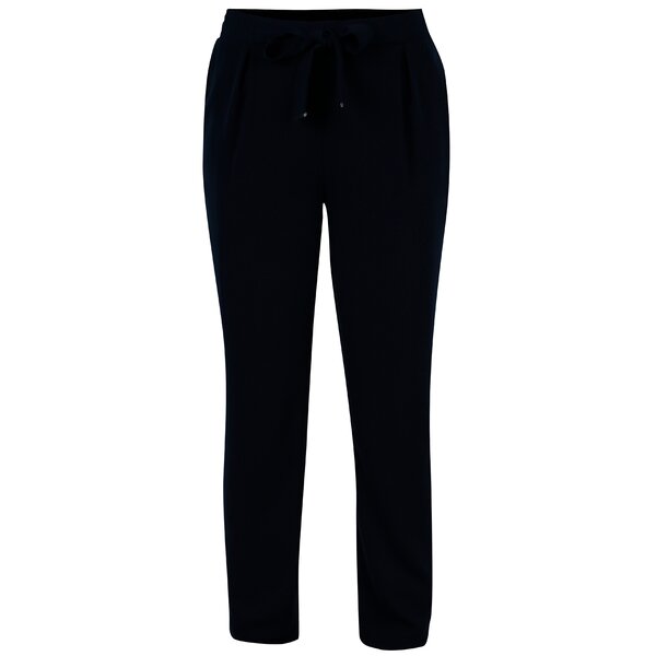 Pantaloni bleumarin cu talie inalta si elastica - Dorothy Perkins