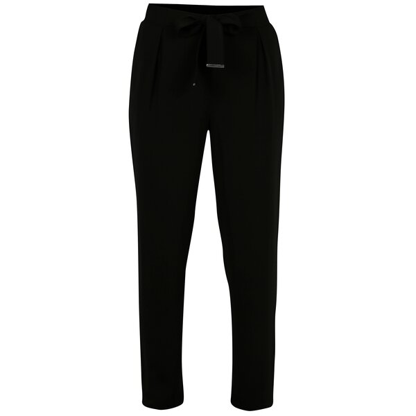 Pantaloni negri cu talie inalta si elastica - Dorothy Perkins