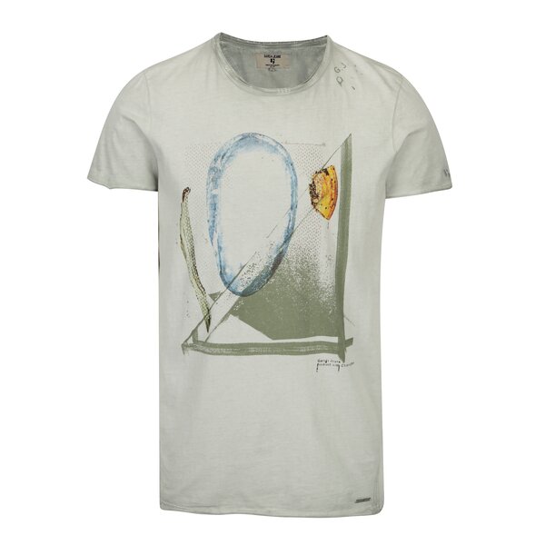 Tricou verde deschis cu print - Garcia Jeans Heren