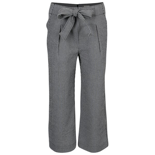 Pantaloni culottes negri in dungi Yesre