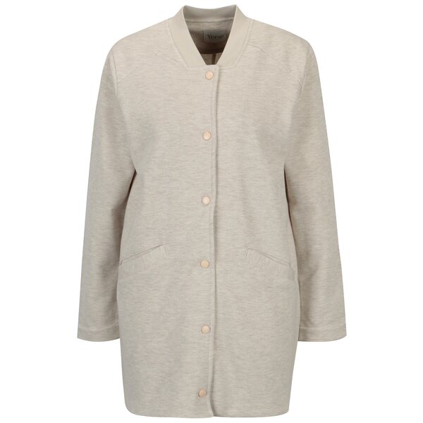 Jacheta bomber crem cu aspect stralucitor Yesre