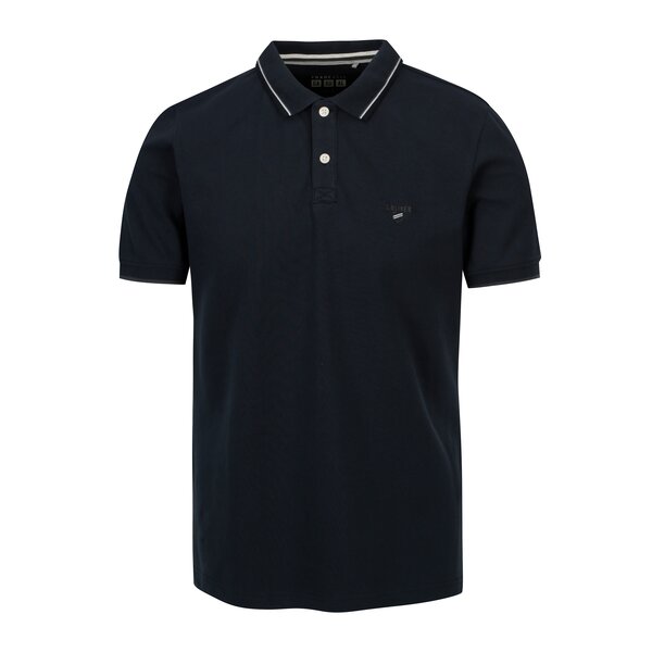 Tricou polo slim fit bleumarin cu dungi pentru barbati - s.Oliver