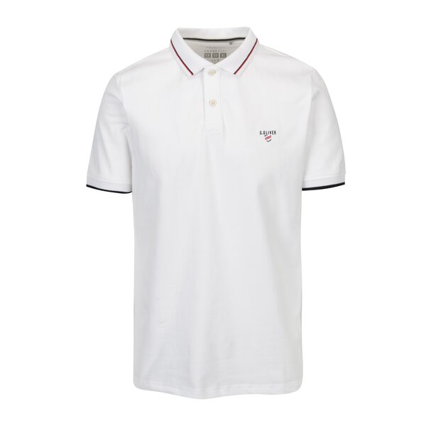 Tricou polo slim fit alb cu dungi pentru barbati - s.Oliver