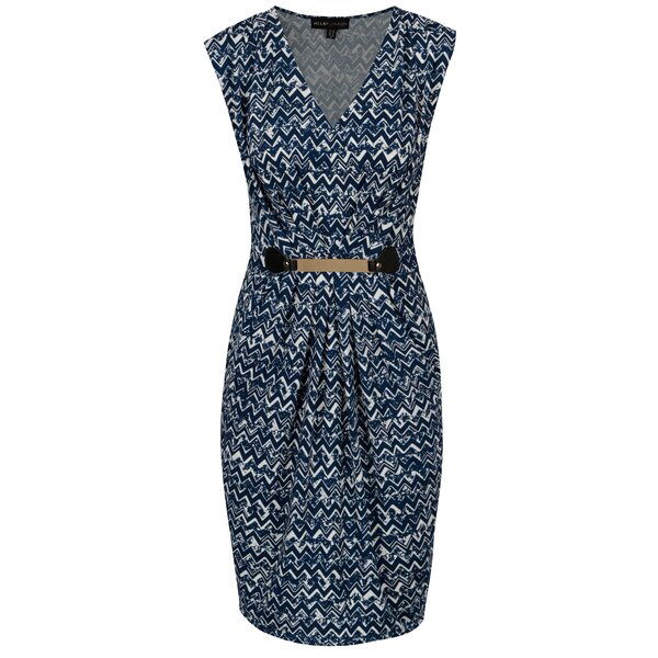 Rochie alb & albastru cu aplicatie metalica - Mela London