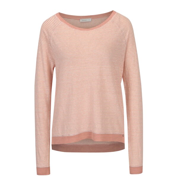 Bluza asimetrica roz pal in dungi Yesre