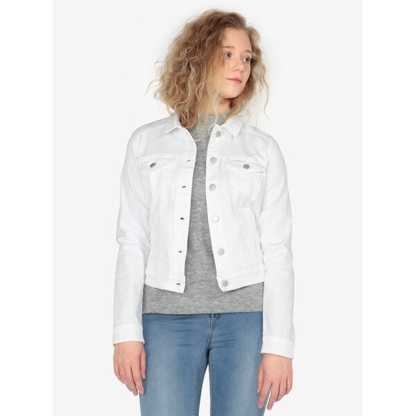 Jacheta scurta alba din denim pentru femei - QS by s.Oliver