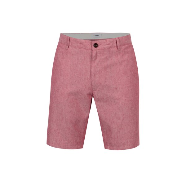 Pantaloni scurti roz din amestec de in pentru barbati - Farah Hawk