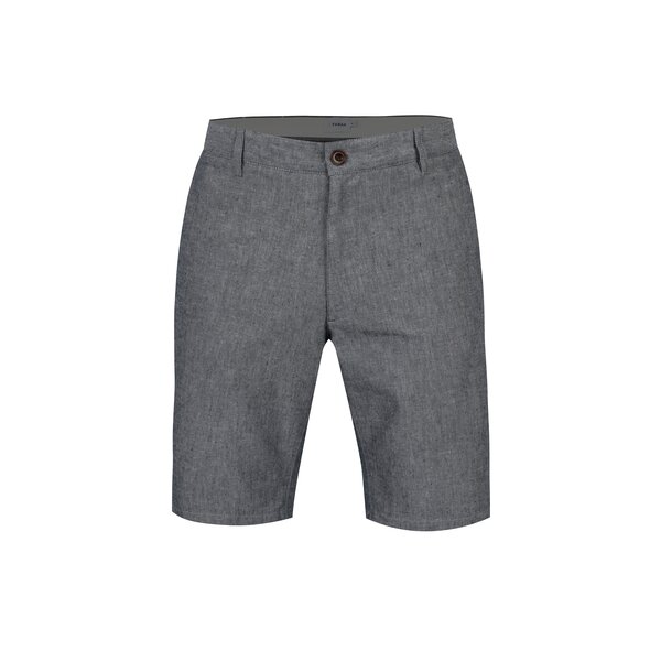Pantaloni scurti gri albastrui din amestec de in pentru barbati - Farah Hawk
