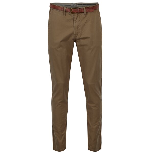 Pantaloni chino maro cu curea - Jack & Jones Spencer