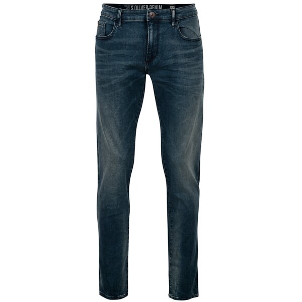Blugi slim fit albastri cu aspect prespalat - s.Oliver
