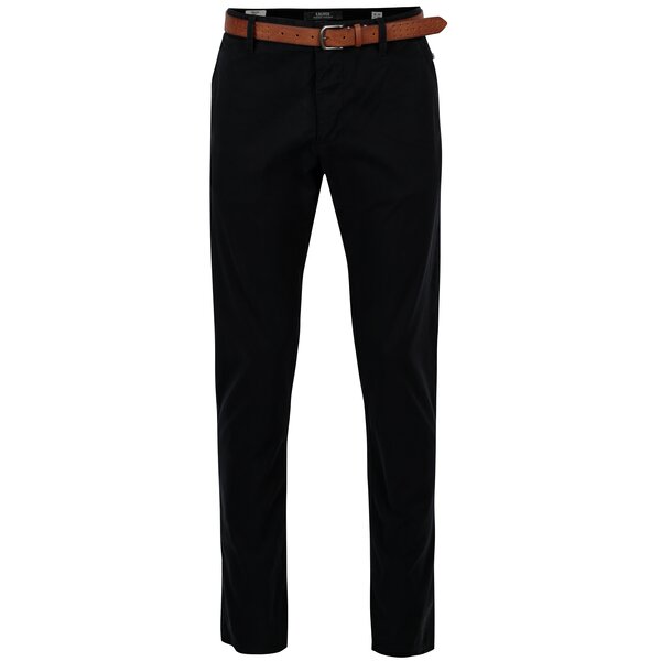 Pantaloni chino bleumarin slim fit cu curea pentru barbati - s.Oliver