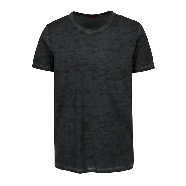 Tricou slim fit gri inchis cu print geometric pentru barbati - s.Oliver
