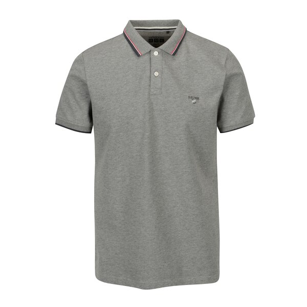 Tricou polo slim fit gri melanj cu dungi pentru barbati - s.Oliver