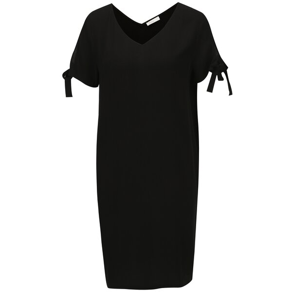 Rochie dreapta neagra cu funde Yerse
