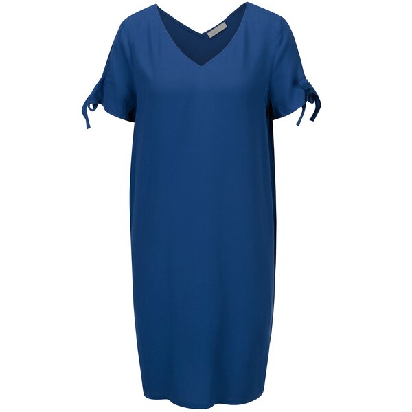 Rochie dreapta albastra cu funde Yerse