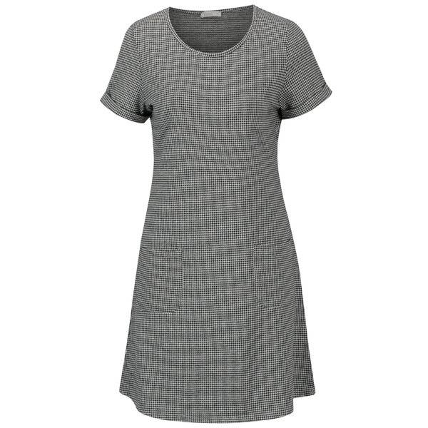 Rochie neagra in carouri cu buzunare Yerse