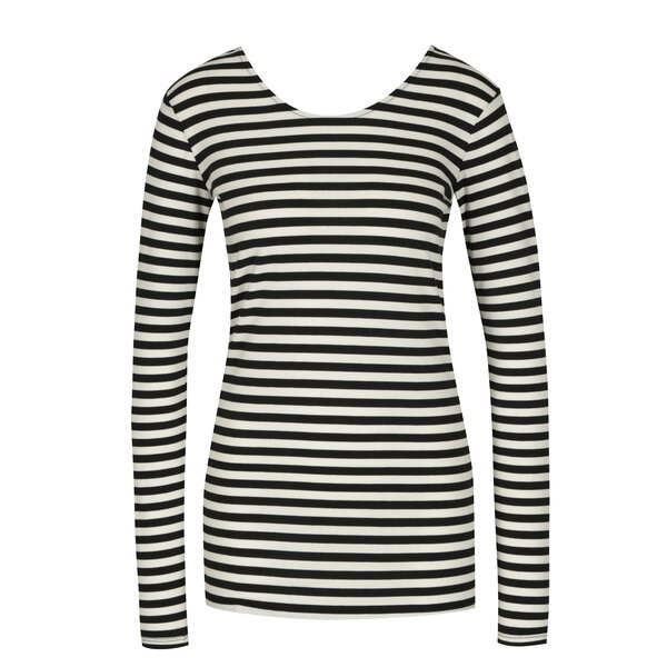 Bluza negru&crem in dungi pentru femei - Garcia Jeans