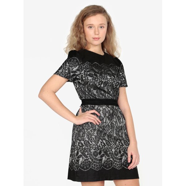 Rochie mini neagra cu model floral Oasis Nottingham