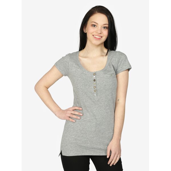 Tricou gri melanj cu nasturi decorativi - Hailys Edda