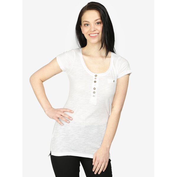 Tricou alb cu nasturi decorativi - Hailys Edda