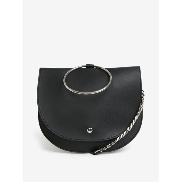 Geanta neagra cu maner inel metalic - MISSGUIDED