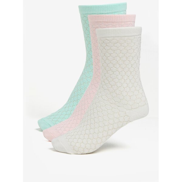Set de 3 perechi de sosete multicolore cu model Oasis Quilted