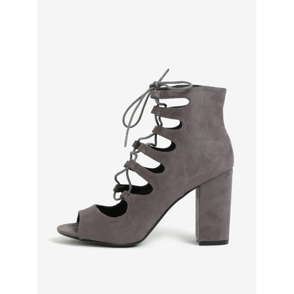 Sandale inalte gri cu sireturi - MISSGUIDED