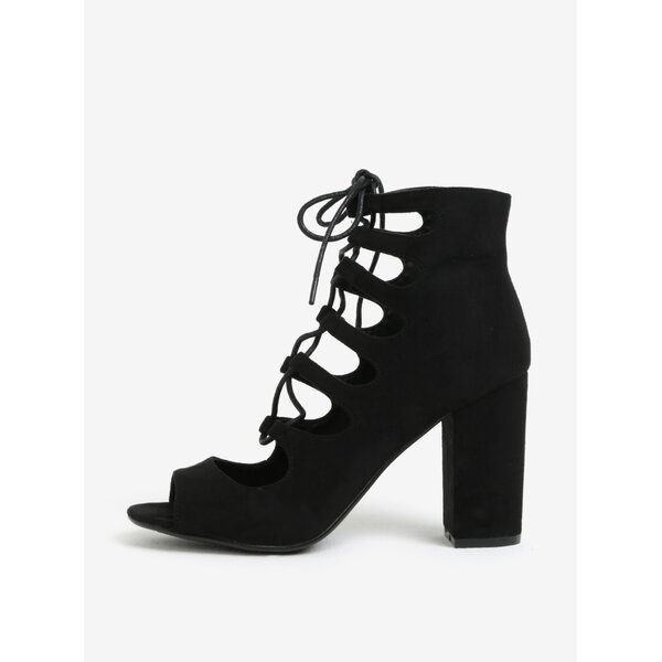 Sandale inalte negre cu sireturi - MISSGUIDED