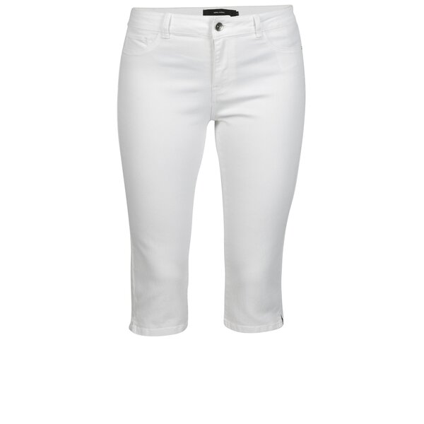 Pantaloni 3/4 albi din denim - VERO MODA Hot Seven