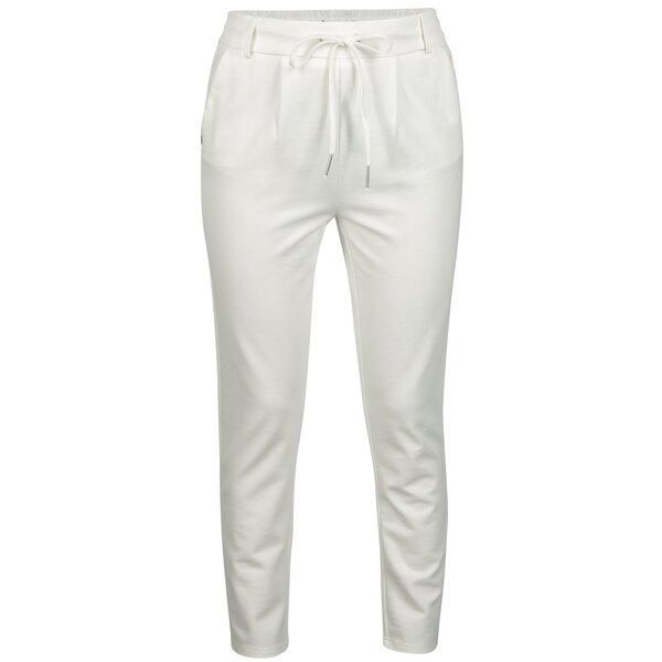 Pantaloni albi cu talie elastica - ONLY Poptrash