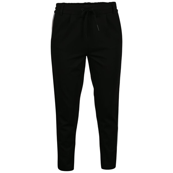 Pantaloni negri cu dungi laterale - ONLY Poptrash