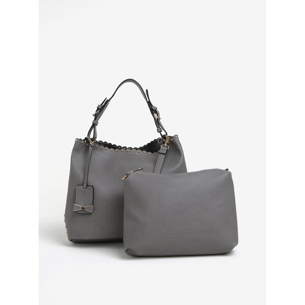 Geanta shopper 2in1 gri cu tinte decorative Oasis Skylar