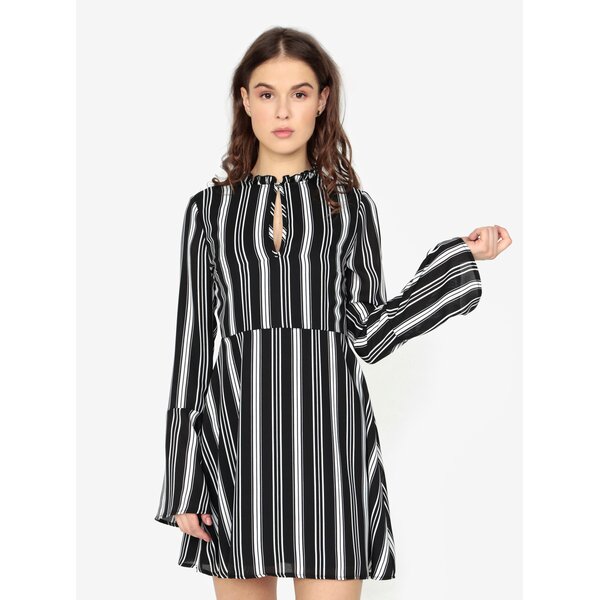 Rochie alb & negru cu print in dungi - MISSGUIDED