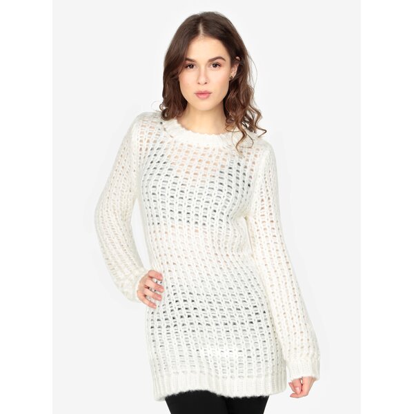 Pulover lung alb prafuit - MISSGUIDED